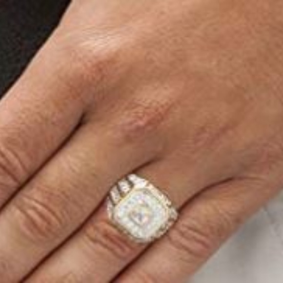 - Cubic Zirconia 14k Gold-Plated Multi Bling Ring